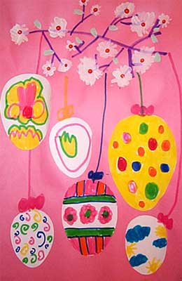 Art Studio PALETTE. Polina Kovrishko Picture.  Marker, Tempera   Easter Eggs