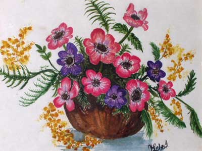 Art Studio PALETTE. Tamara Lebed Picture.  Tempera Plants Flowers Flowers