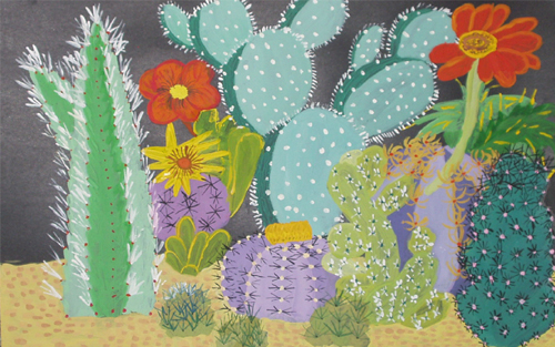 Art Studio PALETTE. Denis Lvov Picture.   Plants Cacti 