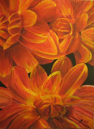 Art Studio PALETTE. Olga Maltseva Picture. Canvas Acrylic Plants Flowers 