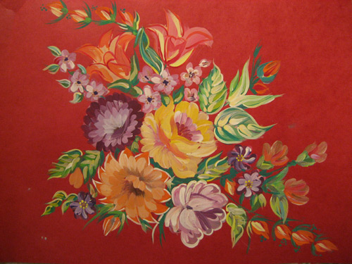 Art Studio PALETTE. Masha Rezvanova Picture. Cardboard Acrylic Dec. Art Flowers 