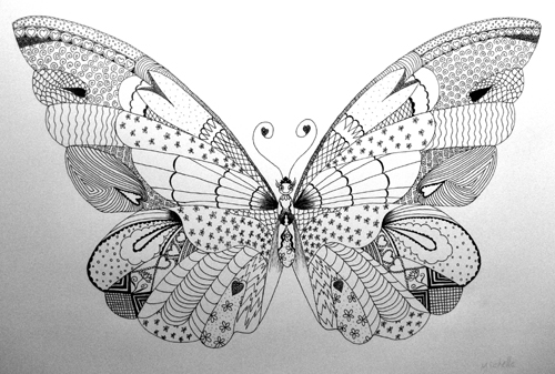 Art Studio PALETTE. Michelle Tseng Picture.  Ink Animals Butterfly 