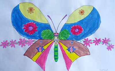 Art Studio PALETTE. Victoria Popova Picture.  Tempera   Butterfly