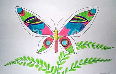 Art Studio PALETTE. Kseniya Suhachova Picture.  Marker   Butterfly