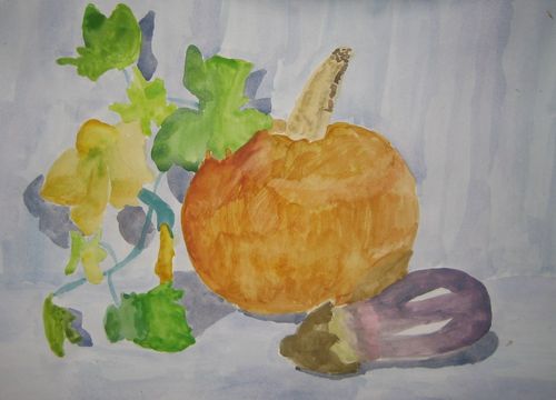 Art Studio PALETTE. Tony Cai Picture.  Watercolour Still Life Fruits & Vegi 
