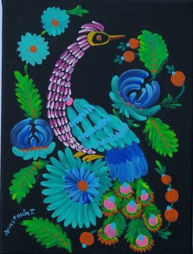 Art Studio PALETTE. Nastya Tesenkova Picture.  Acrylic Dec. Art Birds 
