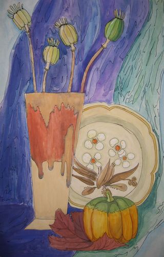 Art Studio PALETTE. Thi Hoang Picture.  Watercolour, Ink Still Life Still Life 