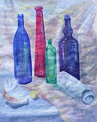 Art Studio PALETTE. Maria Titova Picture.   Still Life Bottles 