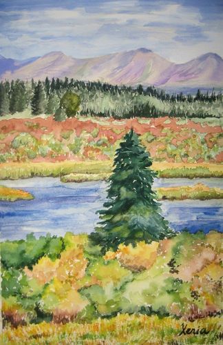 Art Studio PALETTE. Xenia Chiru Picture.  Watercolour Landscape Nature Прекрасная Британская Колумбия