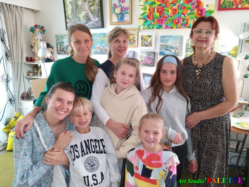 Art Studio PALETTE.  November 2023- Anika, Sandra, Dima. Avrora, Milana, Elena, Lena